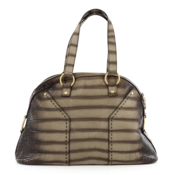 π RARE π YSL MUSE TOTE LEATHER STATEMENT BAG EMBOSSED - Picture 3 of 16